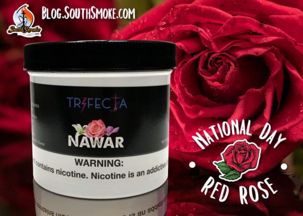 National Day Red Rose Blog Trifecta Tobacco and roses on black table