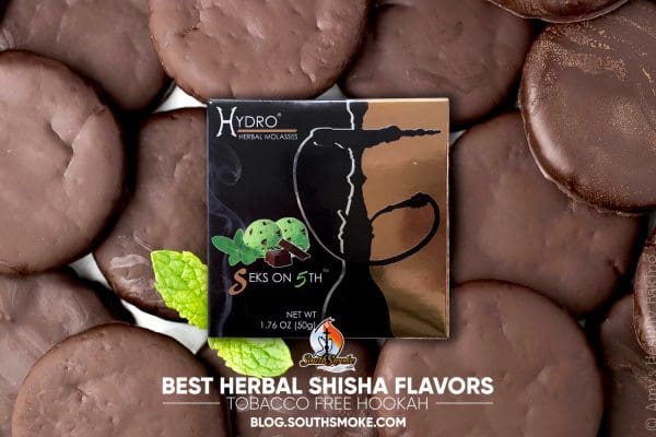 Hydro Herbal Shisha Seks On 5th Tobacco Free Hookah Shisha on a bed of chocolate thin mint cookies