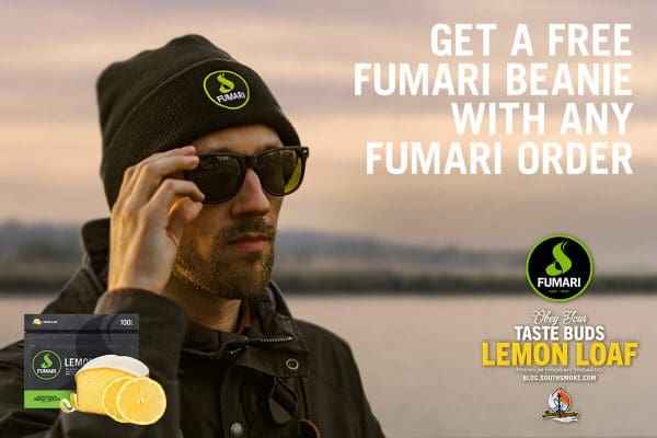 man wearing fumari beanie and sunglasses - Fumari Tobacco Lemon Loaf Beanie Promotion