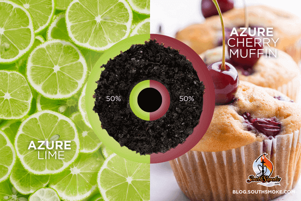 slices of lime and a cherry muffin with a shisha packed hookah bowl