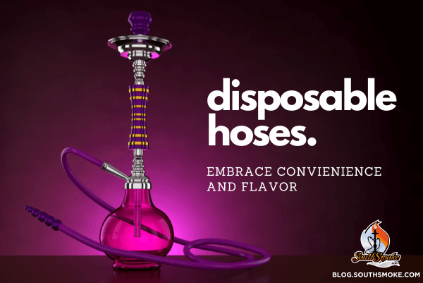 tall hookah with pink glass hookah vase and hookah hose - disposable hoses - embrace convenience and flavor