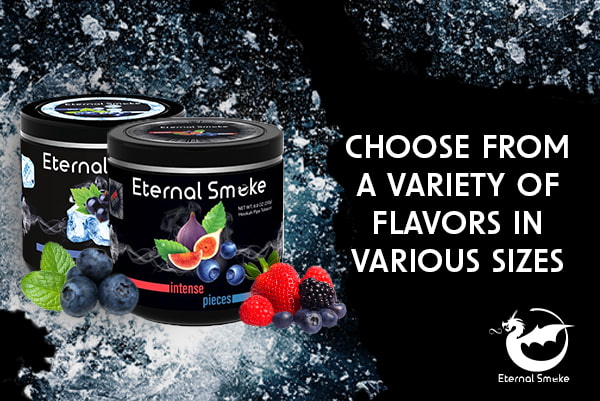Eternal Smoke Shisha containers with berries and ice